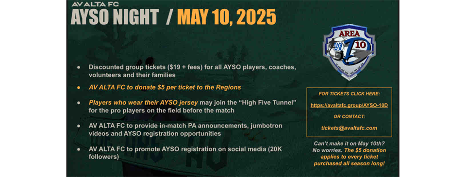 AV Alta FC and AYSO Night